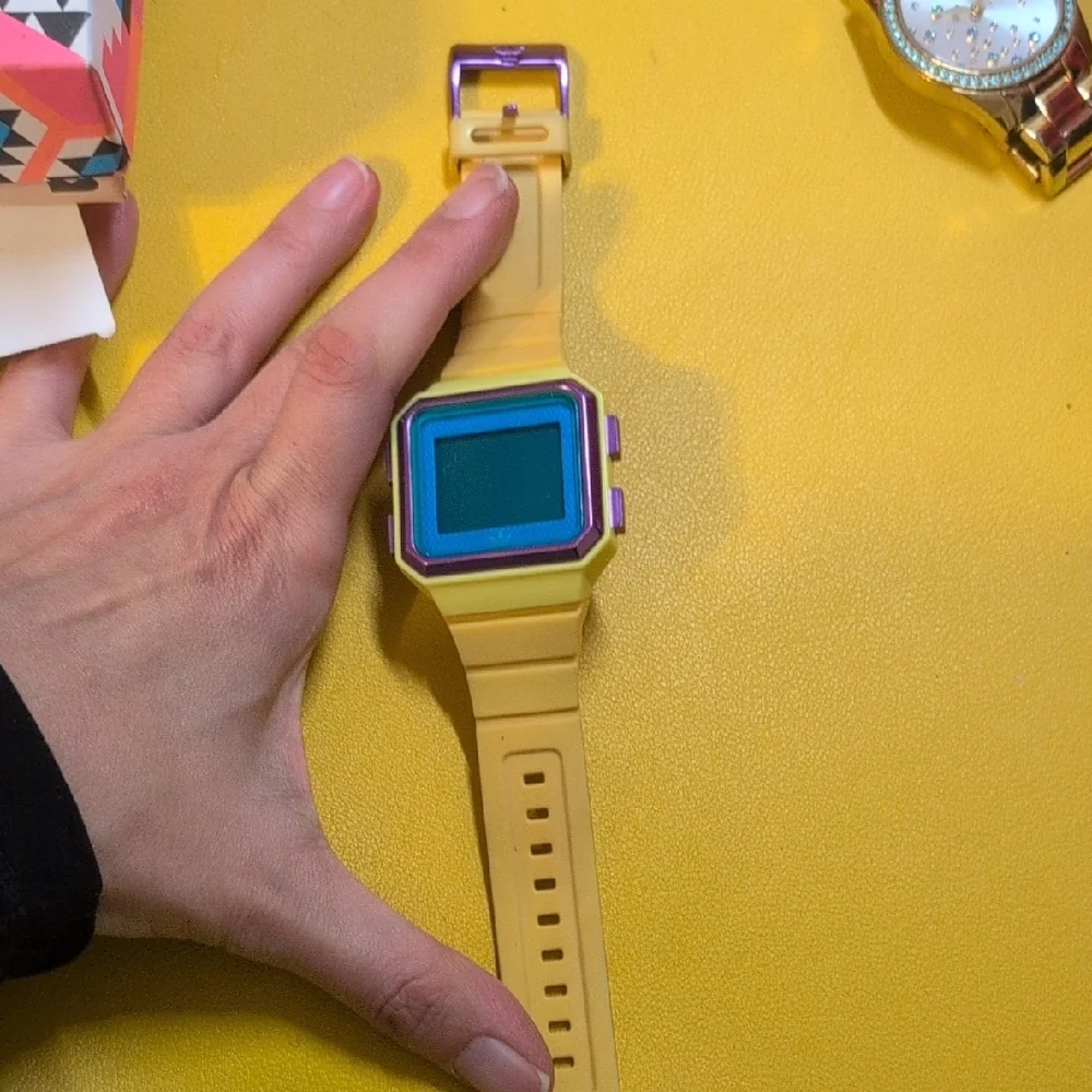 Dopamine Bold Yellow Pop Color Adidas Digital Watch-unisex